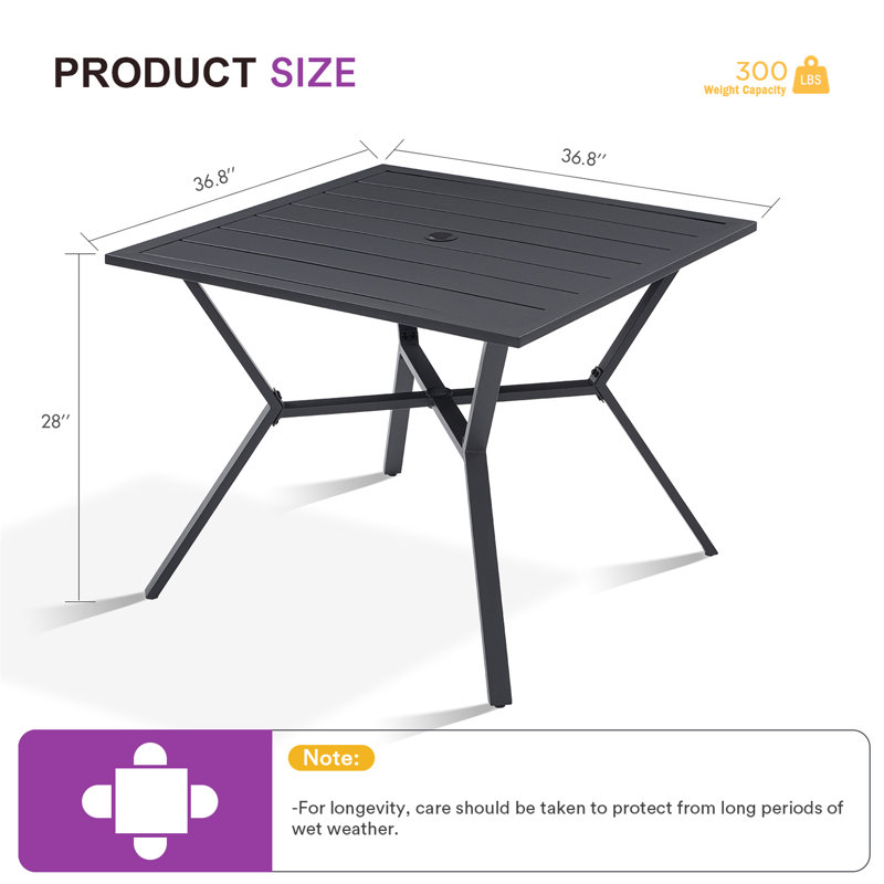 Lark Manor Hesson Metal Outdoor Dining Table & Reviews Wayfair